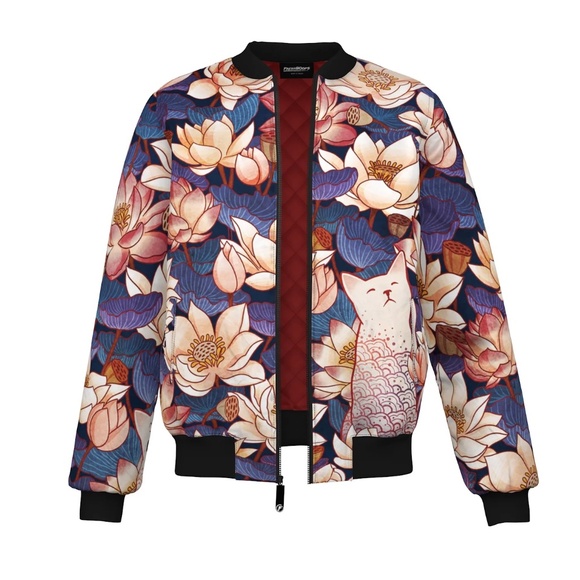Fresh Hoods | Floral and Cat Bomber Jacket - Picture 1 of 5